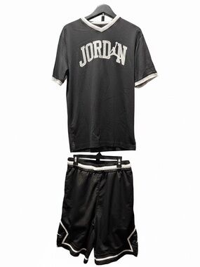 Jordan Black and White Mesh Basketball Set